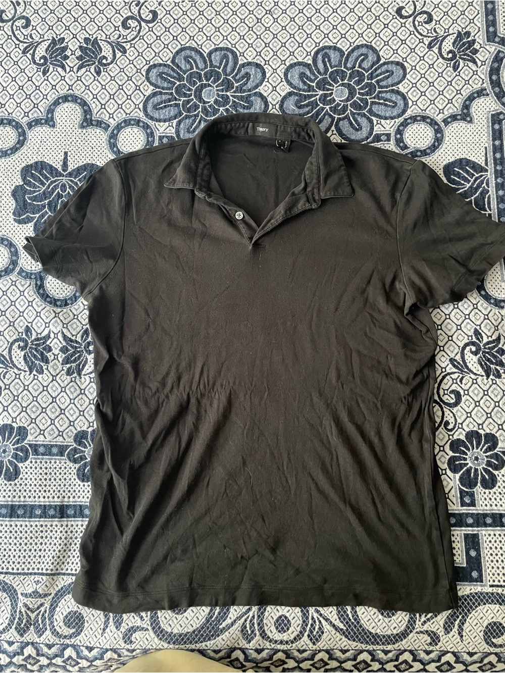 Theory 100% Pima cotton polo black S